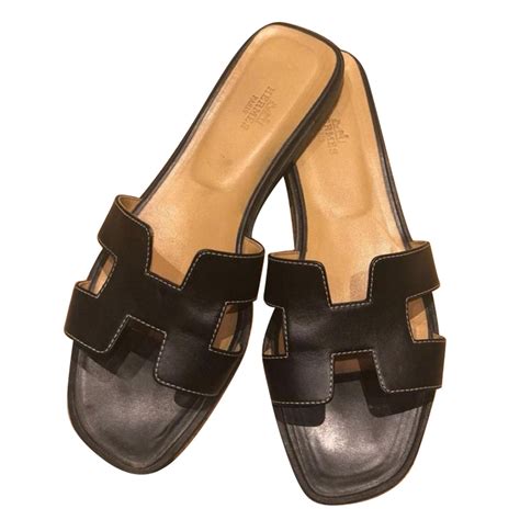 hermes sandals black